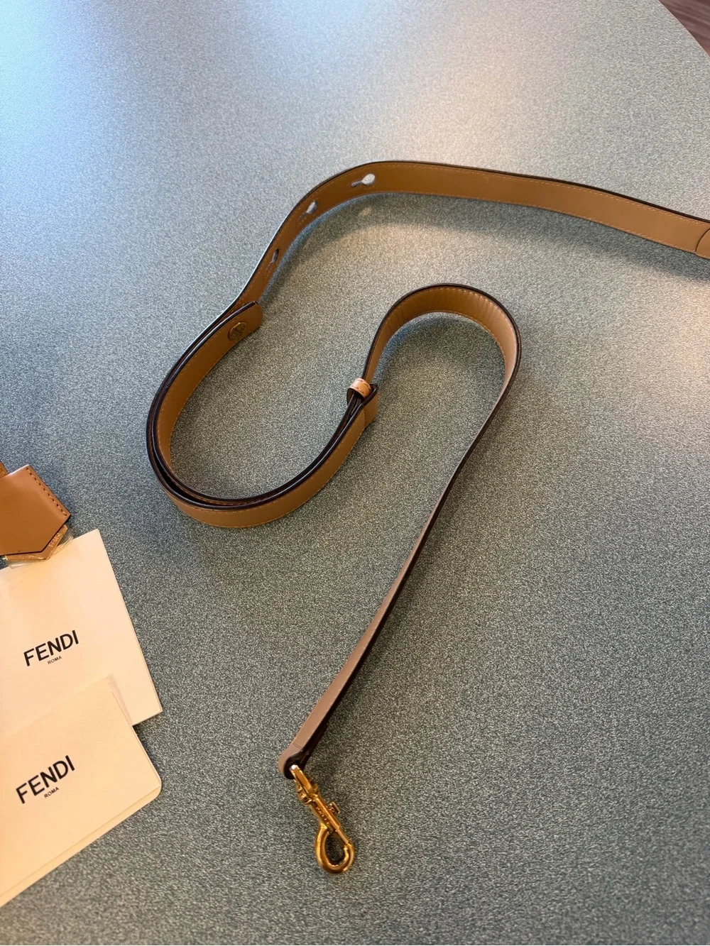 Fendi Tan Leather Satchel with Gold Hardware